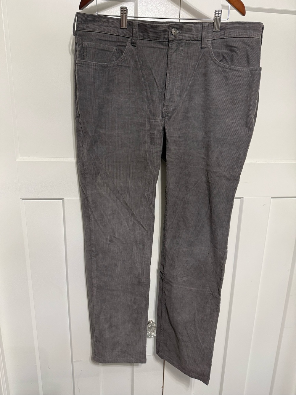 Brooks Brothers Men's Gray Corduroy Pants Size 38x32 Striped Waistband
